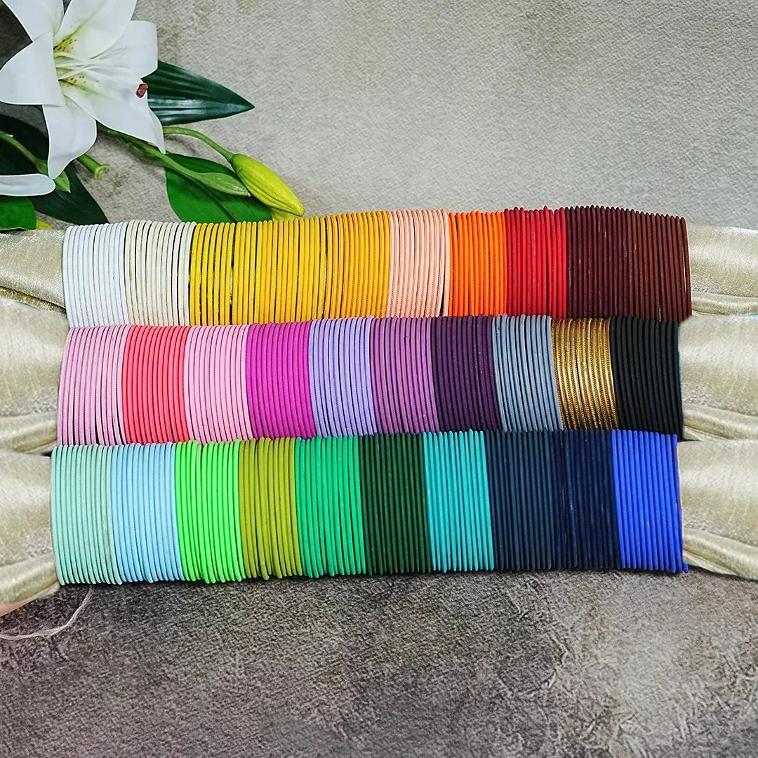 Premium Velvet Metal Bangles Combo for Women & Girls (Pack of 30 Dozen) - The Golden Cascade